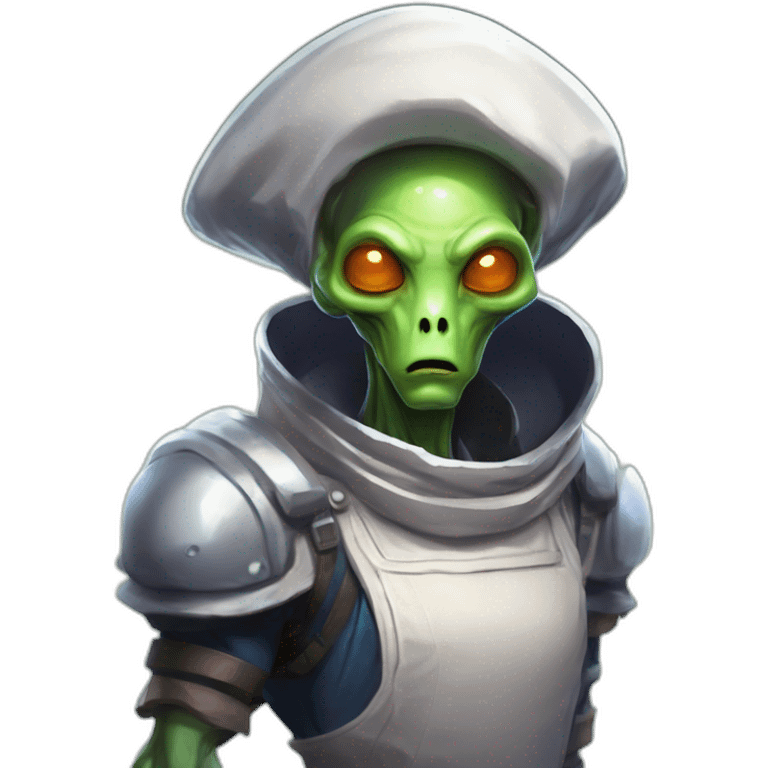 alien chef scifi roguelike rpg style inspired by slay the spire digital art emoji