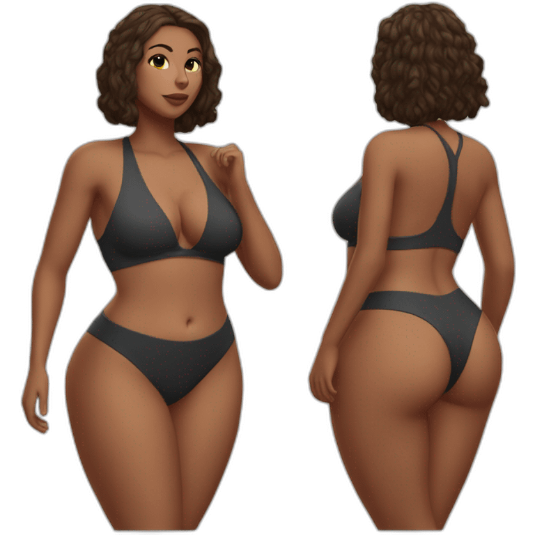 Slim-Thicc caucasian woman swimsuit posing emoji