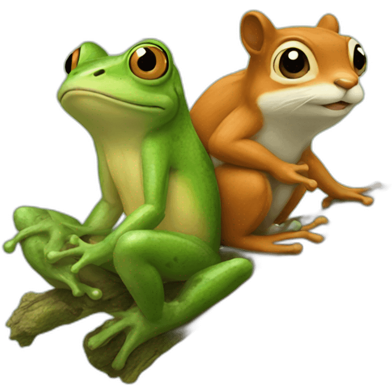 Frog and squirrel emoji