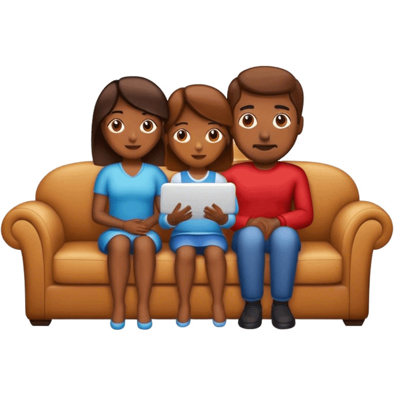 Muslim family on sofa emoji