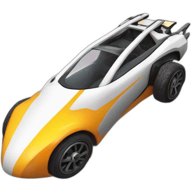 un pingouin qui conduit une voiture de rocket league emoji