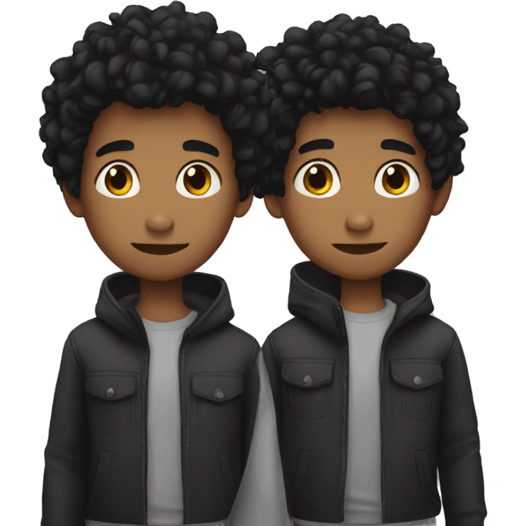 two black hair boys  emoji