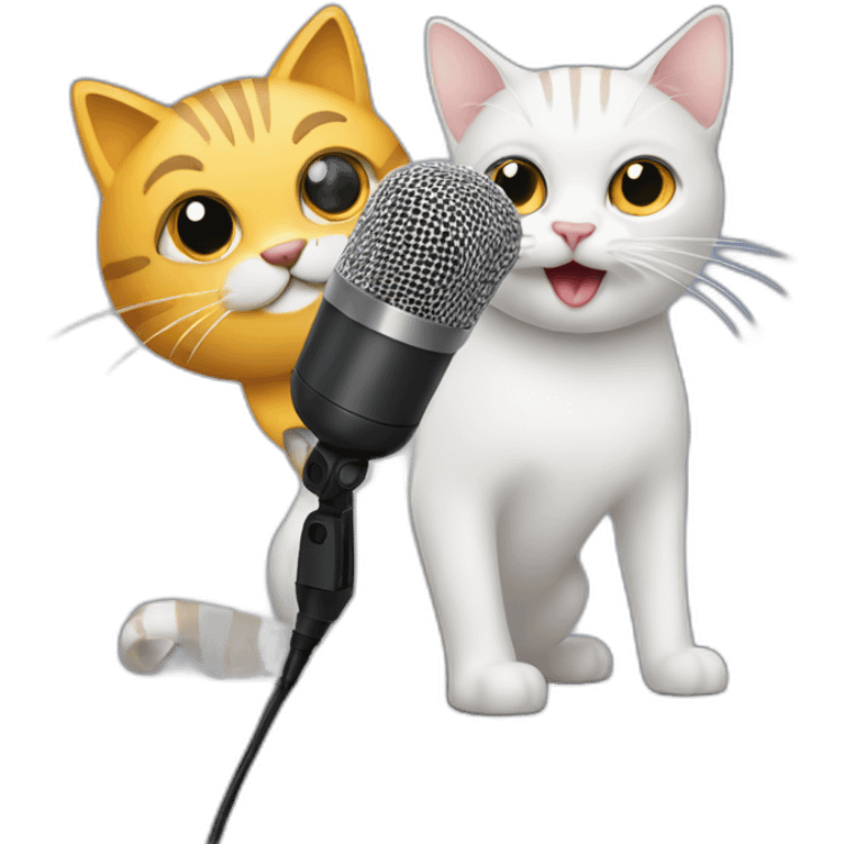 Microphone with cat emoji