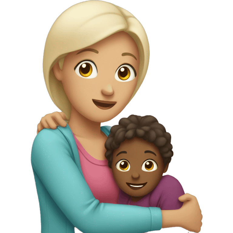 mom hugging child emoji