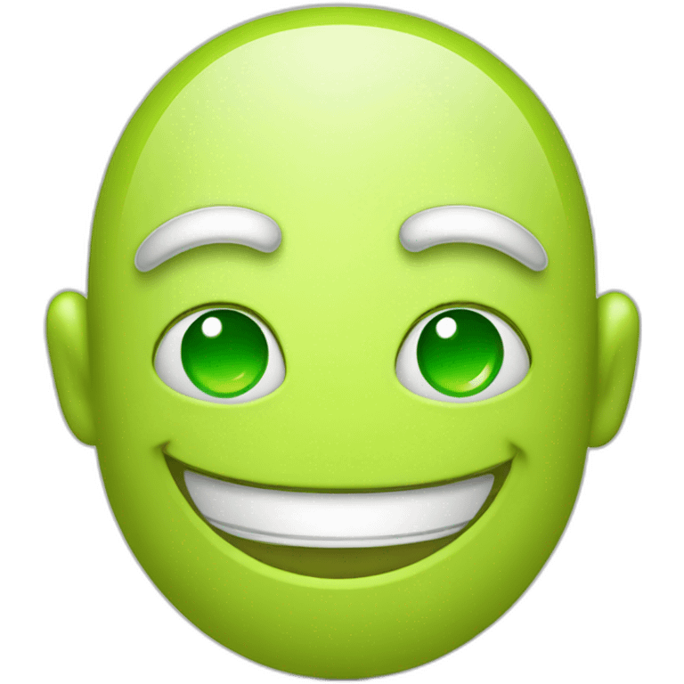 a green smiley that winks cheerfully emoji