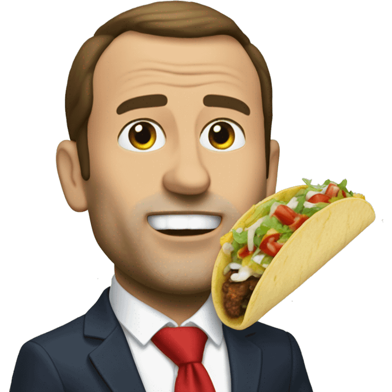 Macron mange un tacos emoji