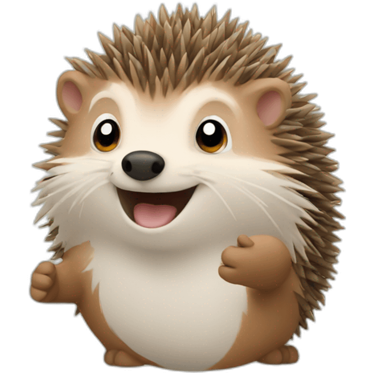 hedgehog waving emoji