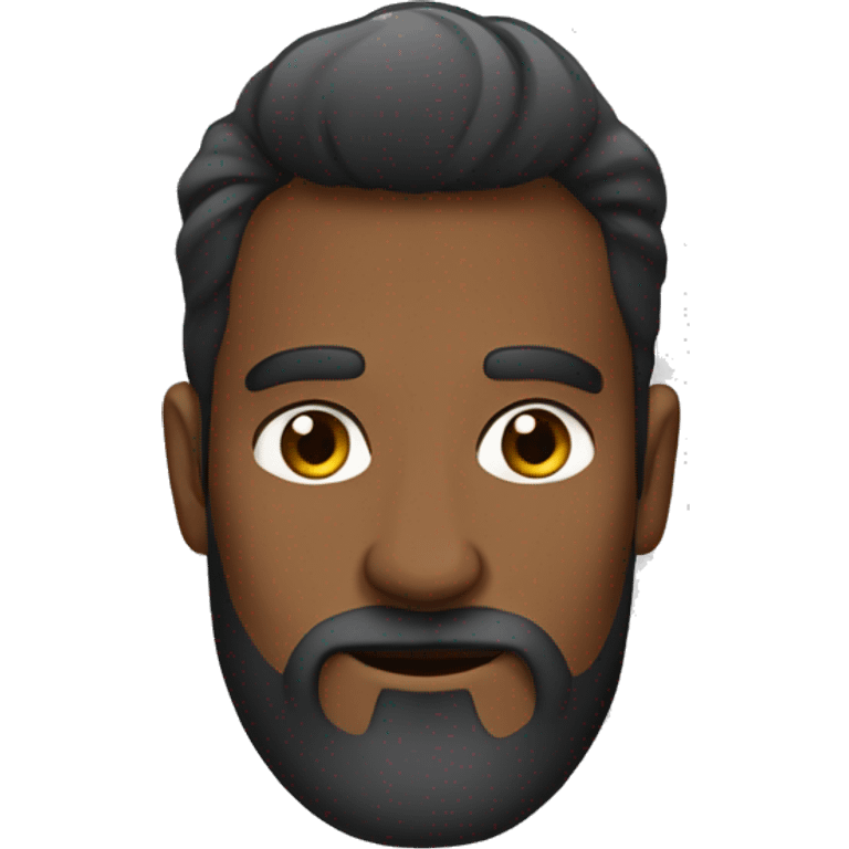 calvo con barba negra larga emoji