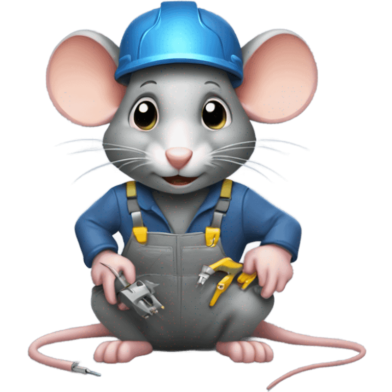 A rat trying to be an electrician emoji