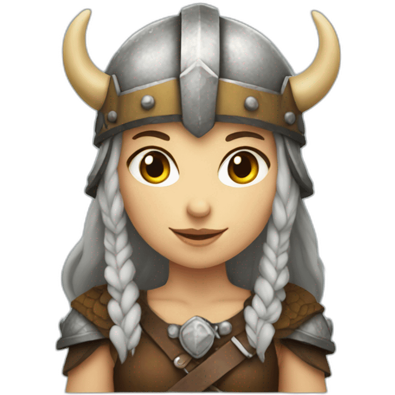 Girl Viking with helmet with horns emoji