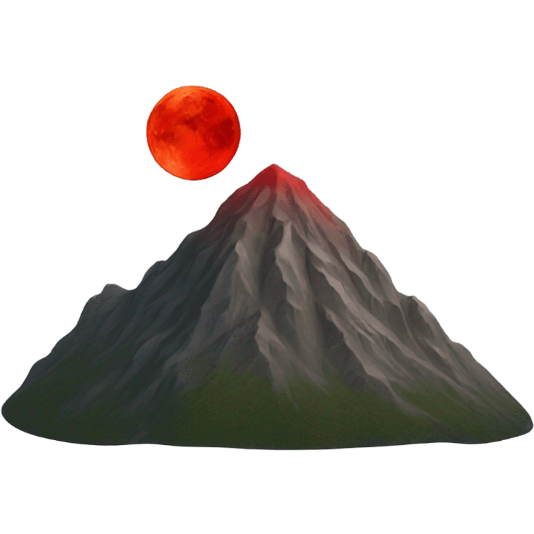 mountain and red moon emoji