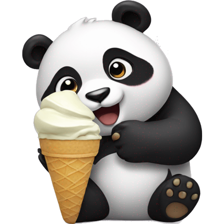 Panda eating ice cream emoji