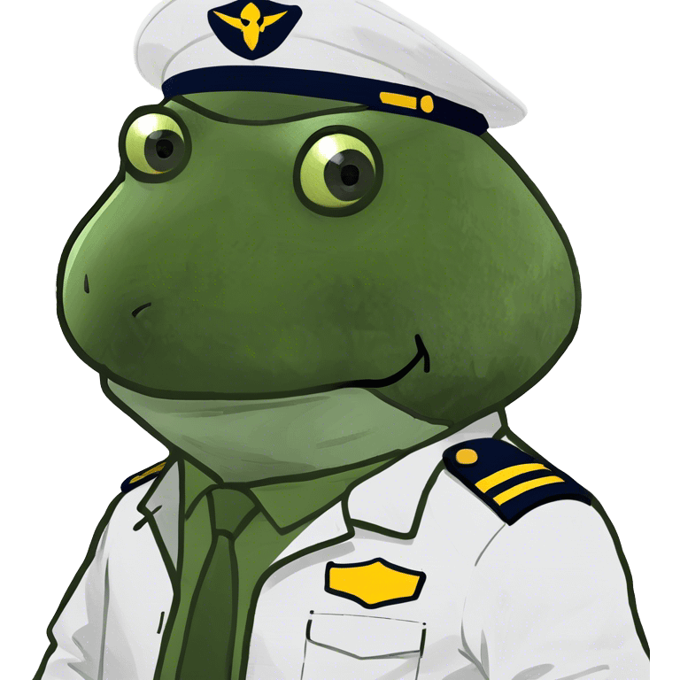 bufo dressed as pilot in a white outfit, zoomed out emoji