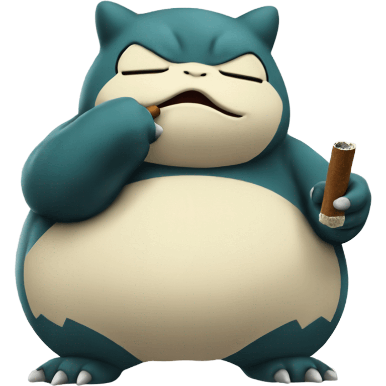 snorlax pokémon smoking a cigar emoji