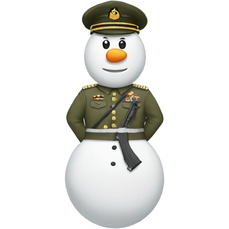 Snowman with army uniform emoji