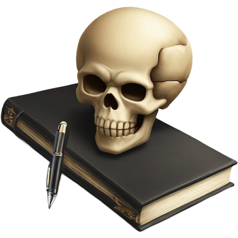 Book and skull and pen emoji