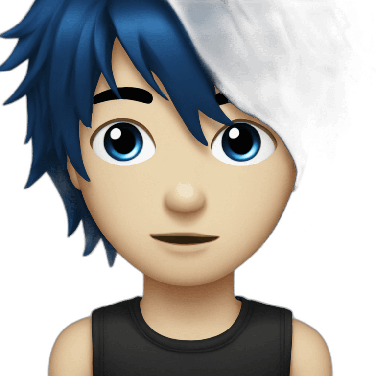 dark blue hair emo boy emoji