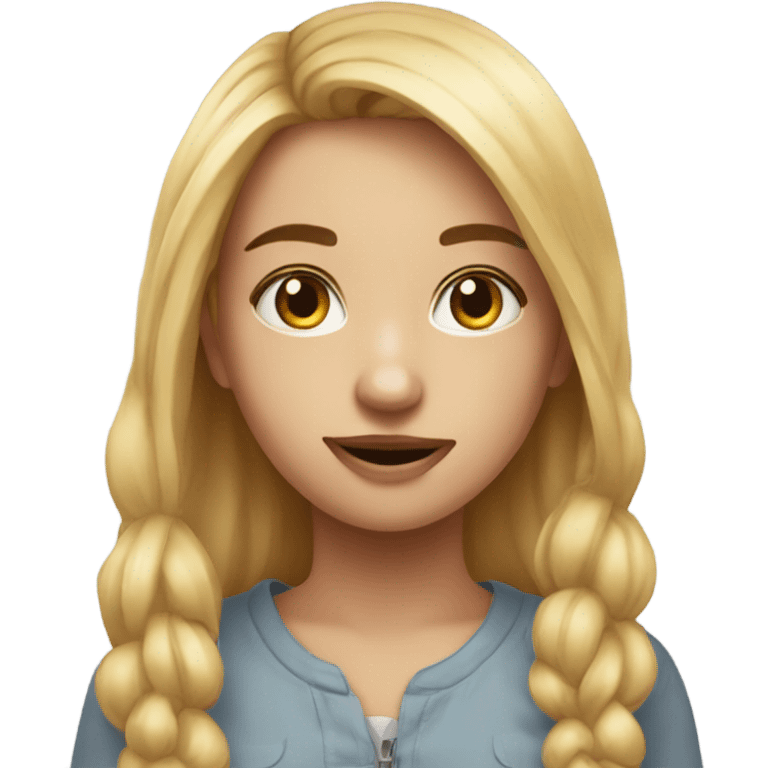 realistic portrait of girl use the same picture but make it more emoji like emoji