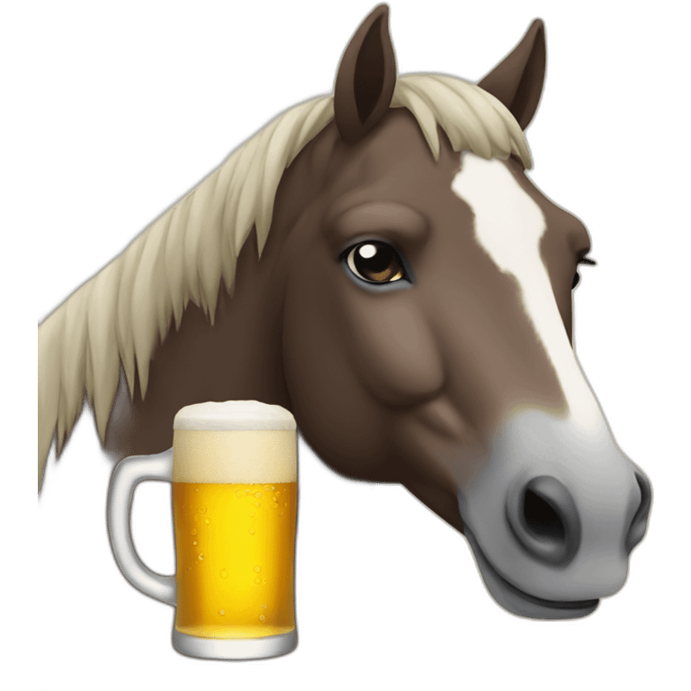 Horse drinking beer emoji