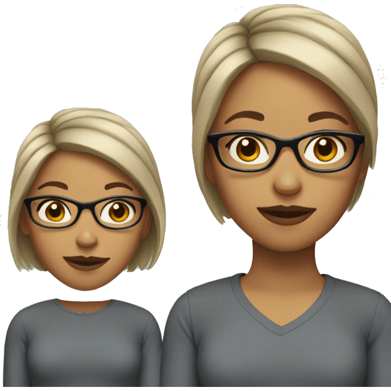 girl with glasses and short medium length hair emoji