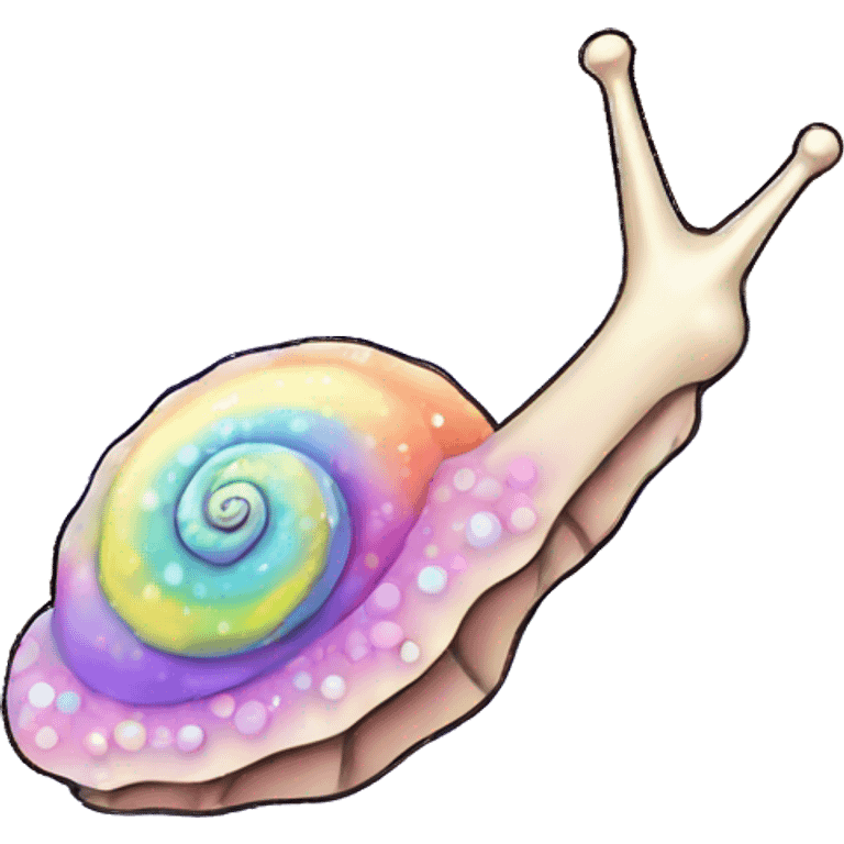 pastel neon rainbow bedazzled kawaii sea snail emoji