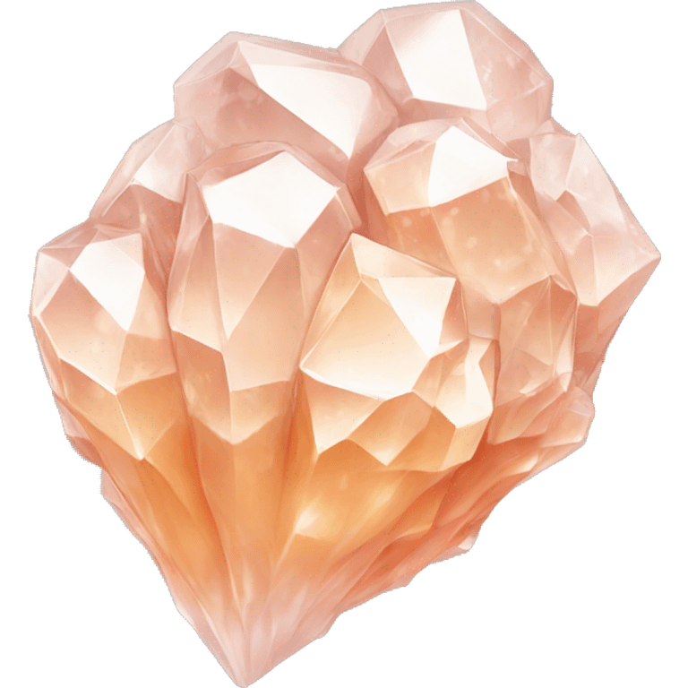 White and peach colored crystal cluster emoji