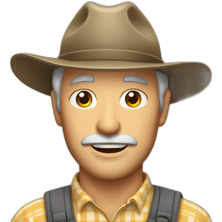 Mature and stable middle-aged handsome farmer emoji