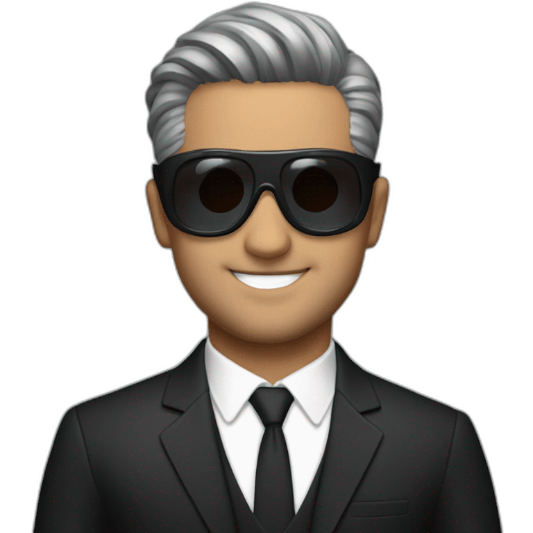 Jr NTR with goggles and black suit emoji