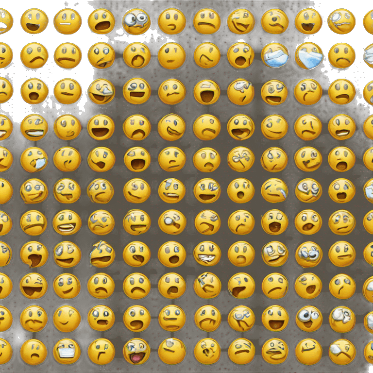 Smiley faces falling from the top to fill up the screen emoji