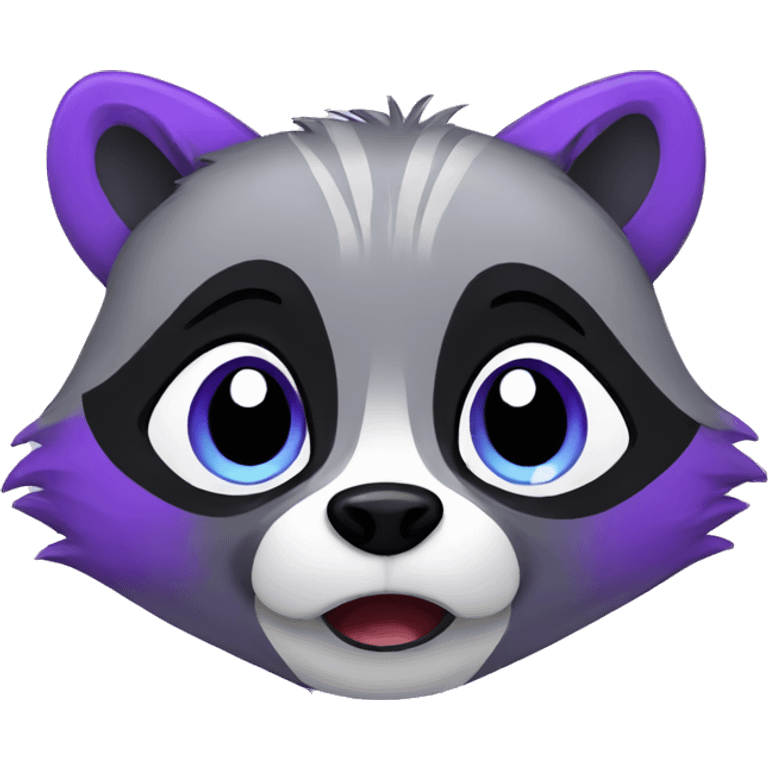 Cute violet raccoon Crying  emoji