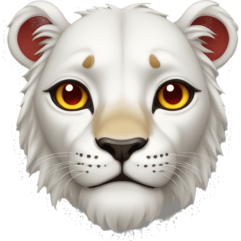 Lion blanc avec des yeux rouges  emoji