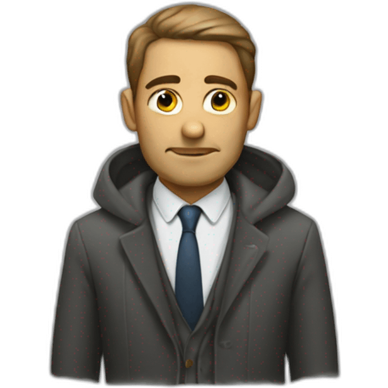 half of homeless and half of businessmen emoji