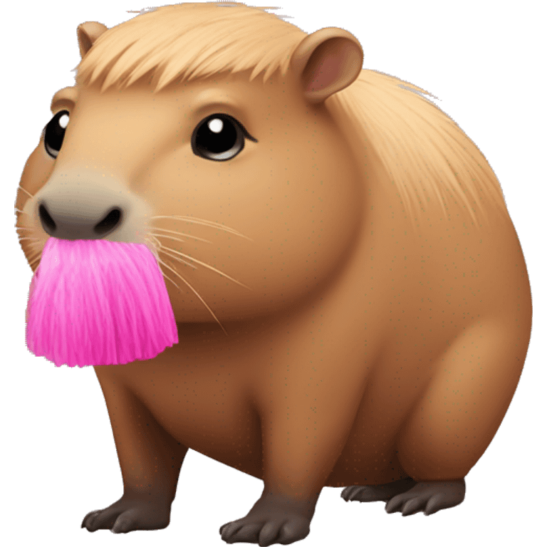 Capybara with pink riben emoji