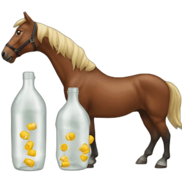 Horse tracking bottles emoji