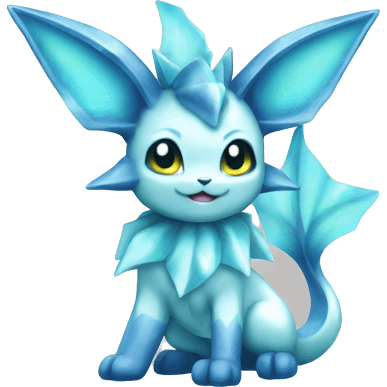 Kawaii Gorgeous Beautiful Shiny Sparkly Vaporeon-Glaceon-Pokémon full body emoji