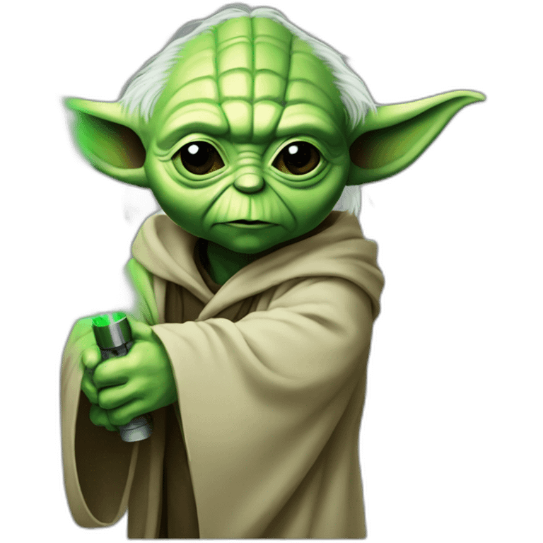 Yoda saber laser green emoji