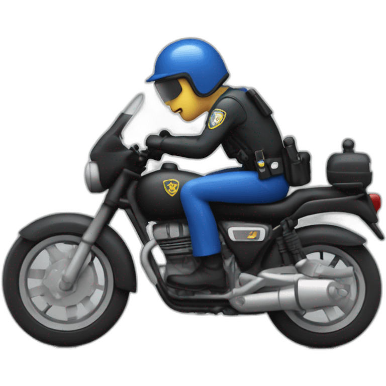 Policiers qui fait un Wheeling en moto emoji