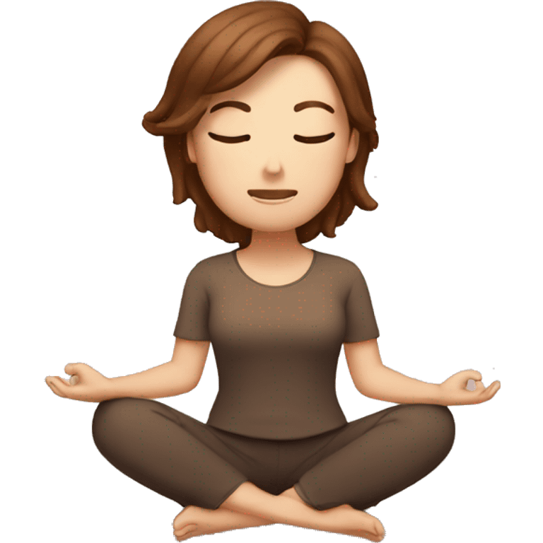 Meditation with brown hair and 50% smaller emoji