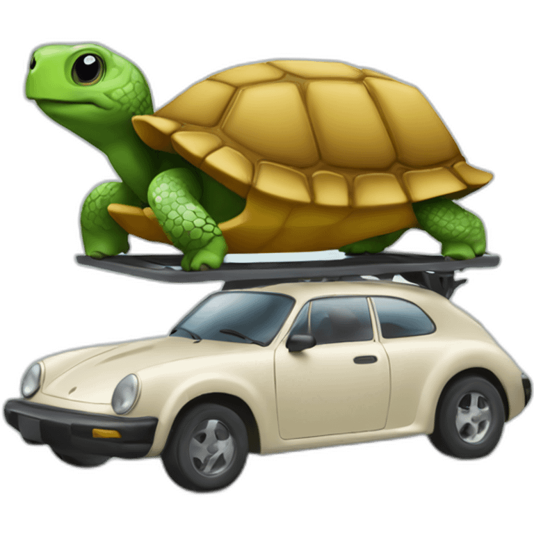 Tortue sur la voiture  emoji