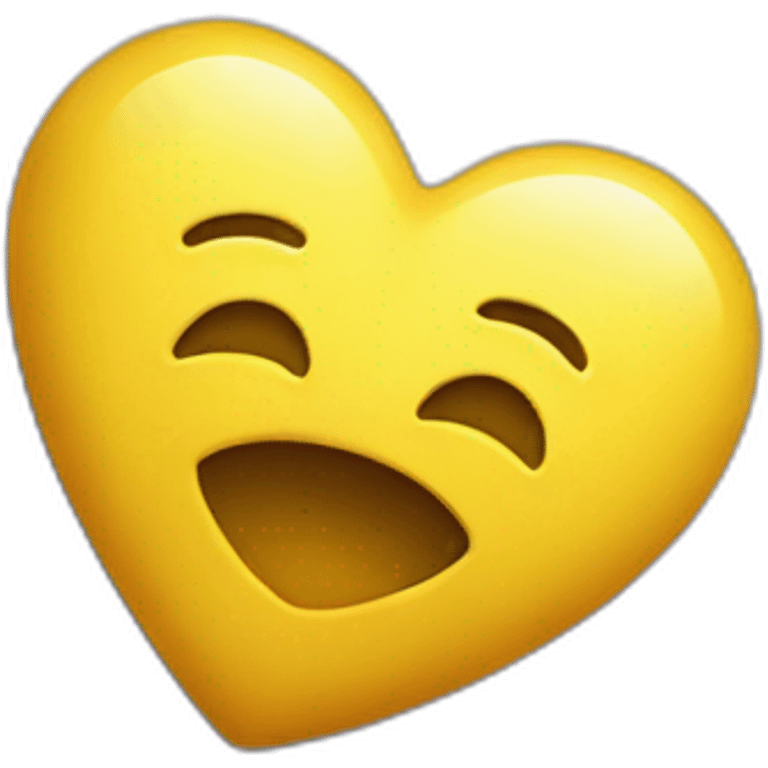 A yellow heart that letter "E" within emoji