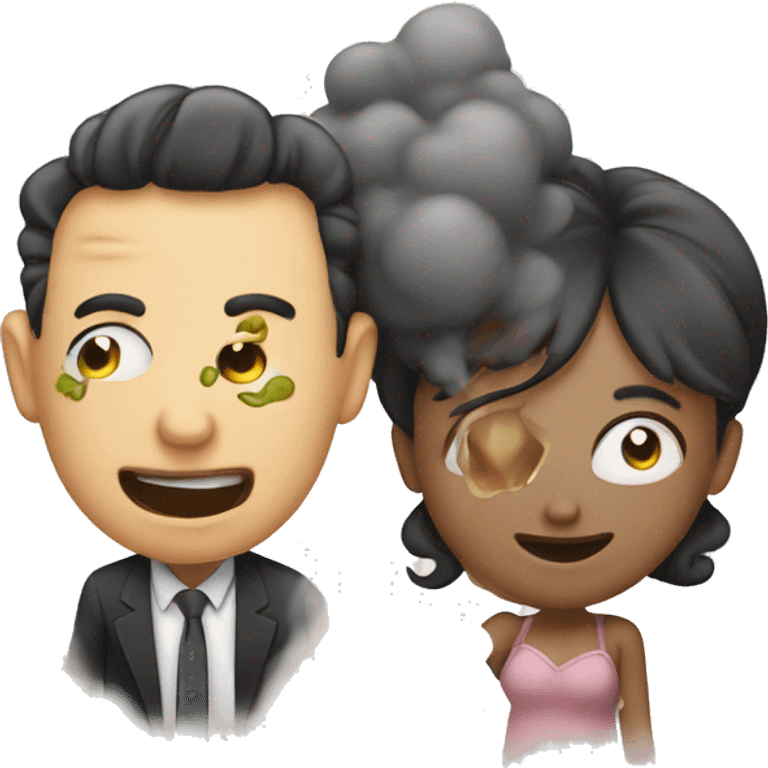 Loving couple farting emoji