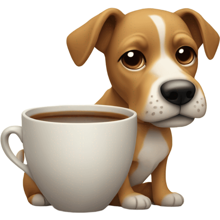 dog with tea emoji