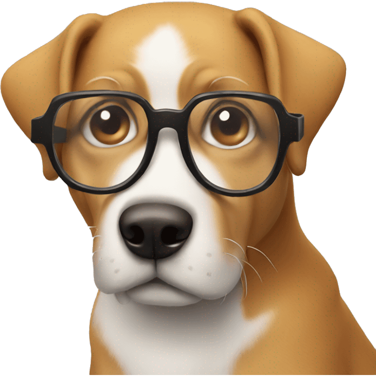 Dog with glasses emoji