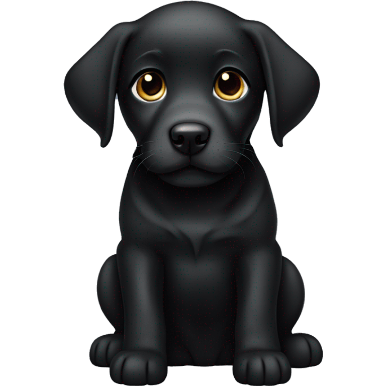 Black Labrador puppy standing emoji