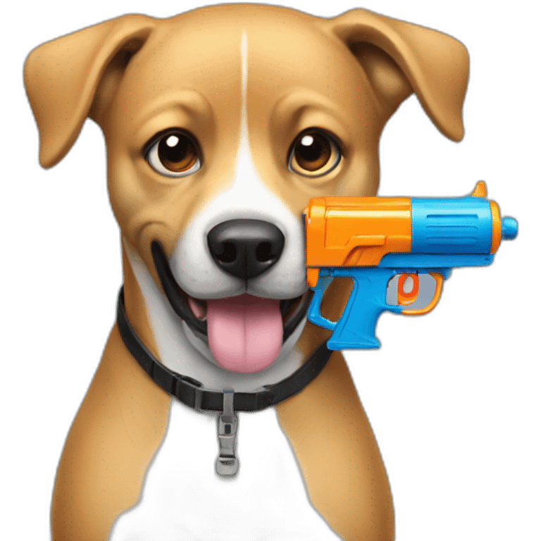 bad dog with an watergun faced on me emoji