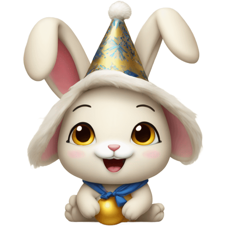 Bunny celebrating new year 25 emoji