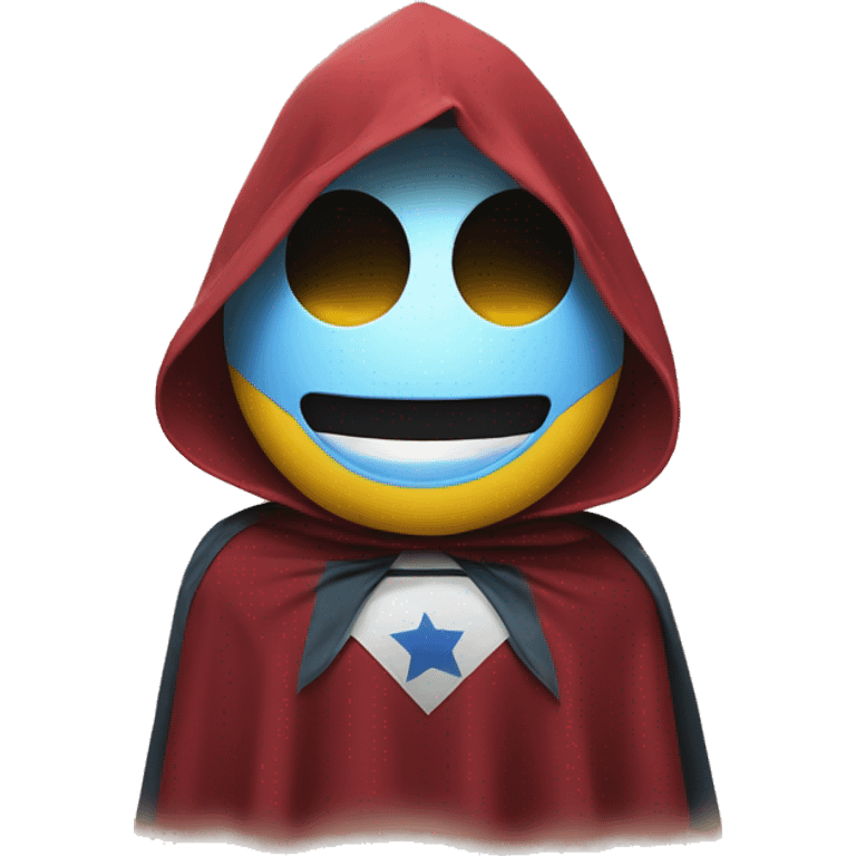 smiley face with hero cape emoji