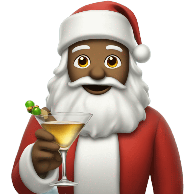 Santa with a dirty martini emoji