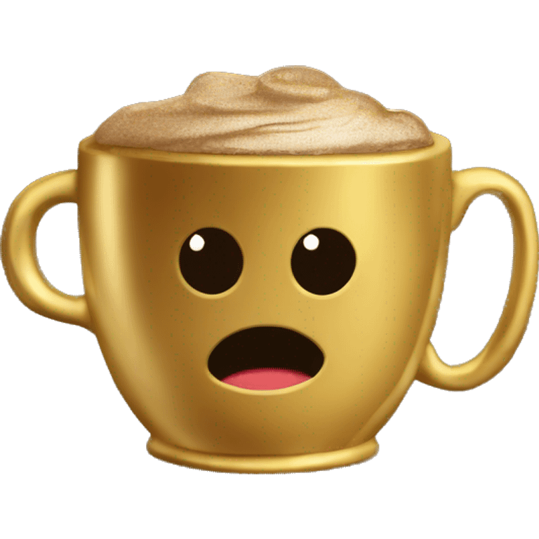 gold cup with coffee emoji