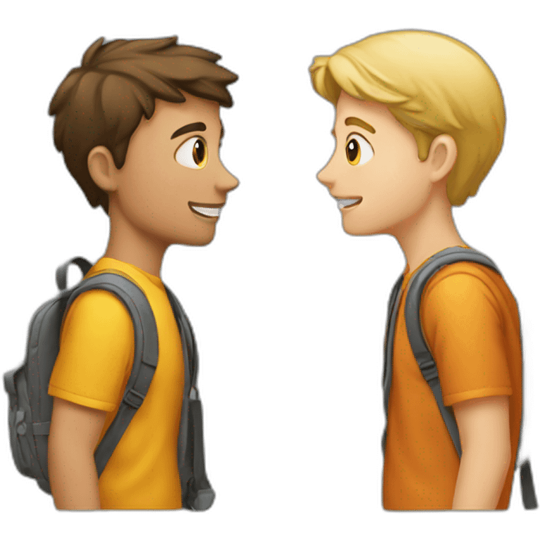 two students discussion emoji